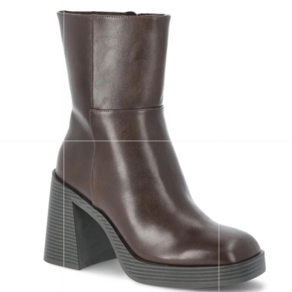 🤎Women’s Dark Brown Platform Ankle Block Heel Boots w 3.81” heel height
